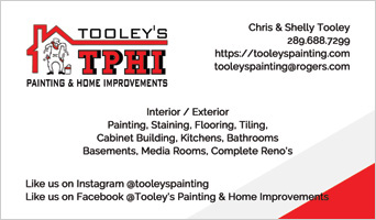 Tooley's Painting & Home Improvements Business Card